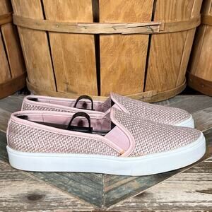 Simply Vera by Vera Wang Vauddy Blush Pink Woven Slip-On Sneakers Womens 7.5